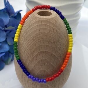 PRIDE Stretch Beaded Anklet 8.5 inch